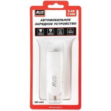 AVS Автомобильное ЗУ UC-443, 1 USB + кабель Type-C , 2.4 А, 12 Вт (A78701S)