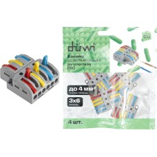 DUWI (26662 8) Клемма разветвительная рычажковая, CMK-536 PRO, 3х6, 0 DUWI (26662 8) Клемма разветвительная рычажковая, CMK-536 PRO, 3х6, 0