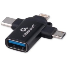 ГАРНИЗОН (21924) GCC-A-USB3-CMAF, Type-C(M)/AF, QC3.0, с поддержкой OTG, метал.корпус, черный, пакет