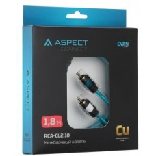 ASPECT Межблочный кабель RCA-CL2.18, Cyan Line, витая пара, OFC, 1 экран, 2RCA-2RCA, 1.8м