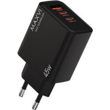 MAXVI СЗУ SFC-345GN 45W, USB-A, 2xUSB-C, черный