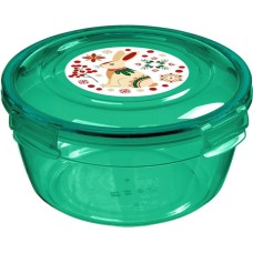 HOMVER для продуктов герметичный круглый 0,5л с замками (зеленый транспарент) HOMVER для продуктов герметичный круглый 0,5л с замками (зеленый транспарент)
