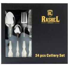 RASHEL Набор столовых приборов 24 пр., нержавеющая сталь/золото R-111/24