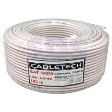 Коаксиальный кабель CABLETECH (01-2401-2)SAT 50M+CCS/AL/AL, 75 Ом, 100м., белый